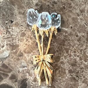 Swarovski Gold and Crystal Memories Flower Bouquet 199479 with original box